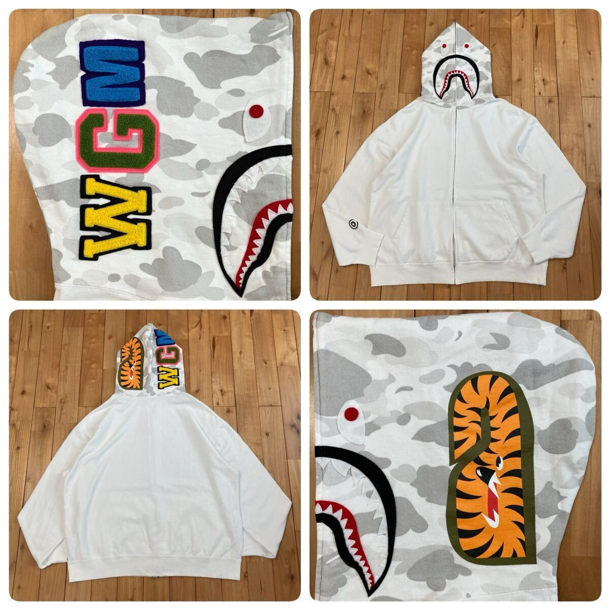 ☆初期☆ XL White Camo シャークパーカー shark full zip hoodie a 