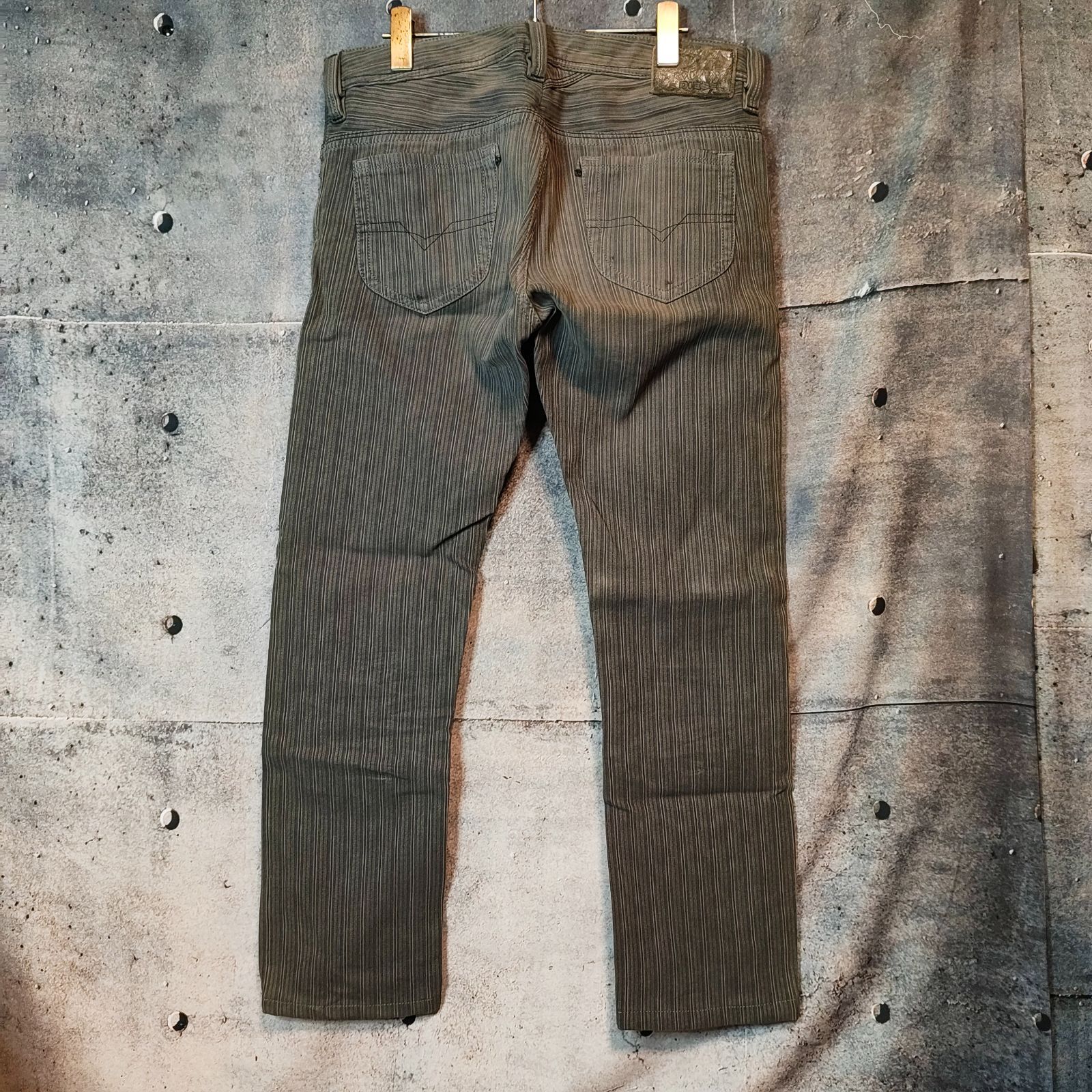 希少 00s DIESEL THANAZ 0804M W30 L30 ストライプ デニム パンツ
