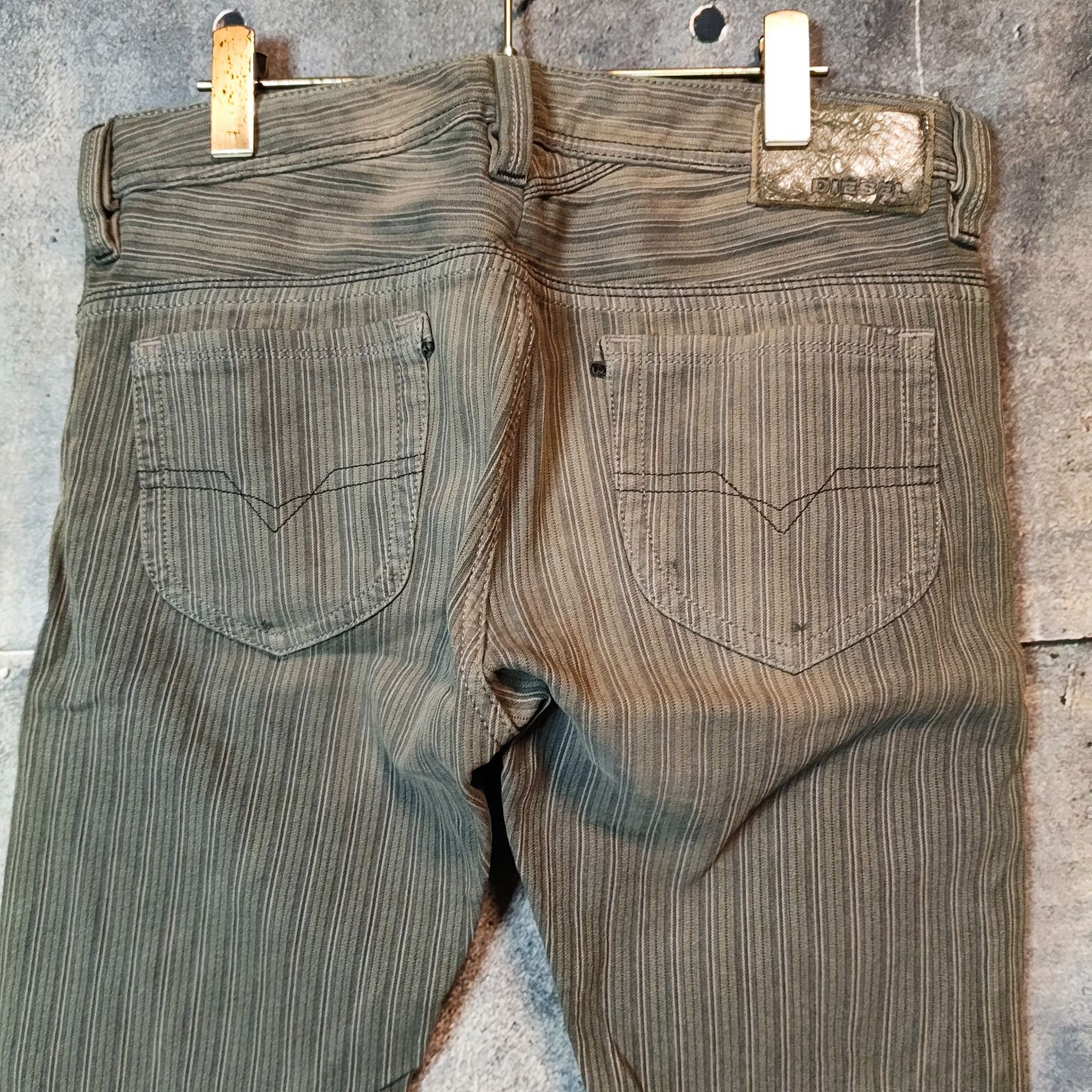 希少 00s DIESEL THANAZ 0804M W30 L30 ストライプ デニム パンツ