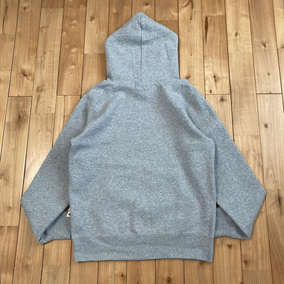 カレッジロゴ プルオーバー パーカー Mサイズ グレー a bathing ape 