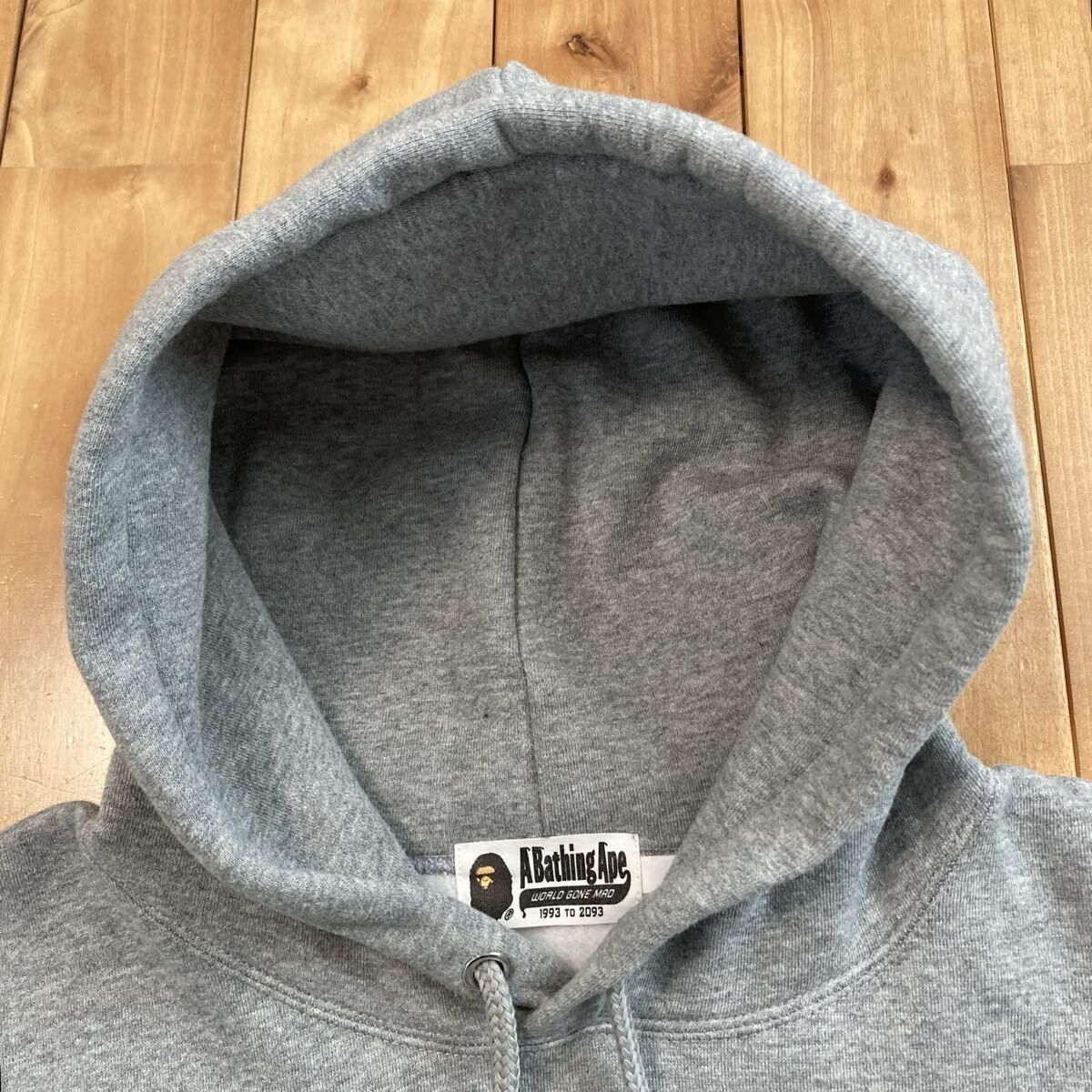 カレッジロゴ プルオーバー パーカー Mサイズ グレー a bathing ape 