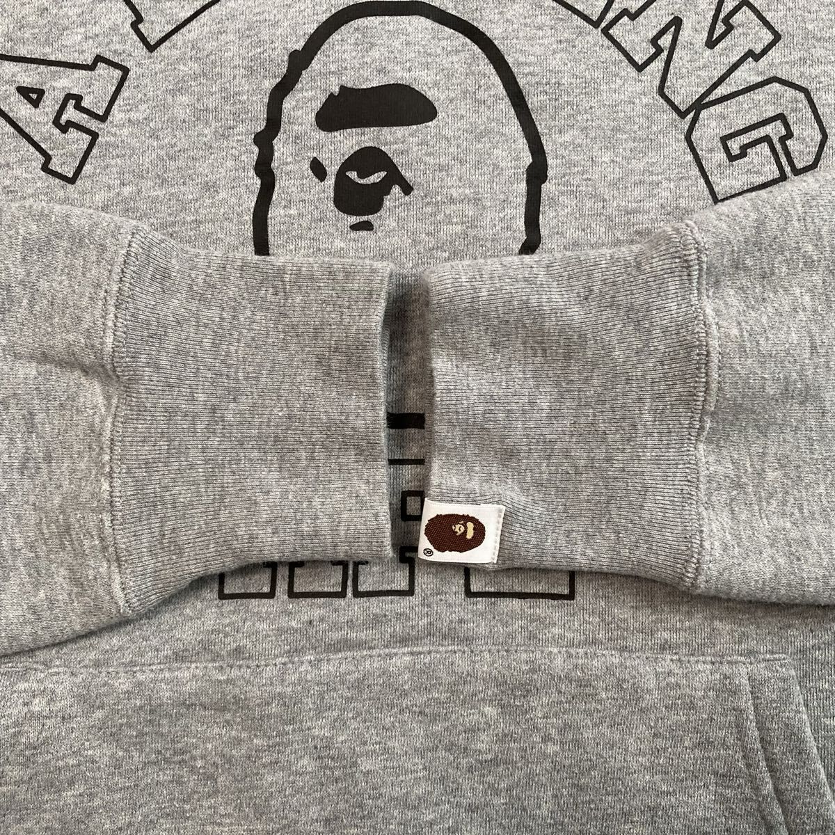 カレッジロゴ プルオーバー パーカー Mサイズ グレー a bathing ape 