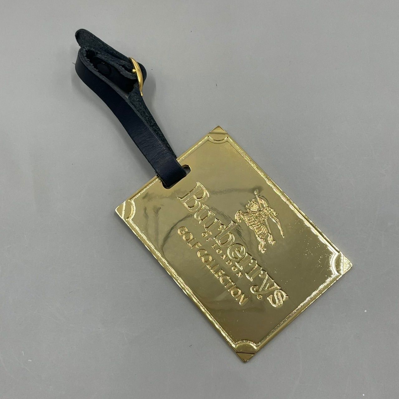 美品】バーバリー ロゴ刻印 トートバッグ ゴールドチャーム 