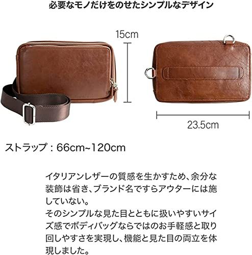 メンズ 新品 [Dom Teporna] ボディバッグ メンズ 本革 イタリアン 