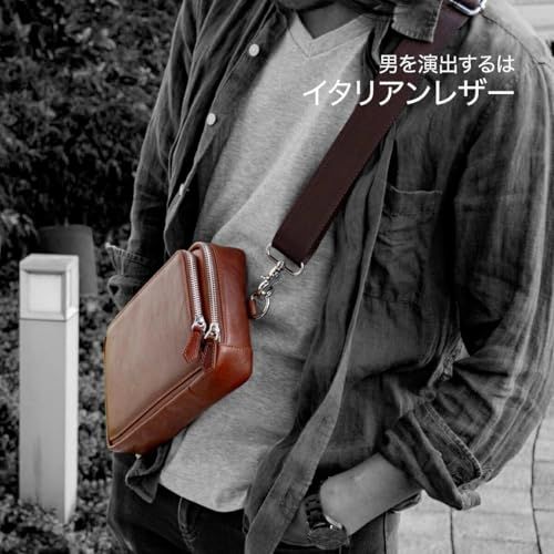 メンズ 新品 [Dom Teporna] ボディバッグ メンズ 本革 イタリアン 