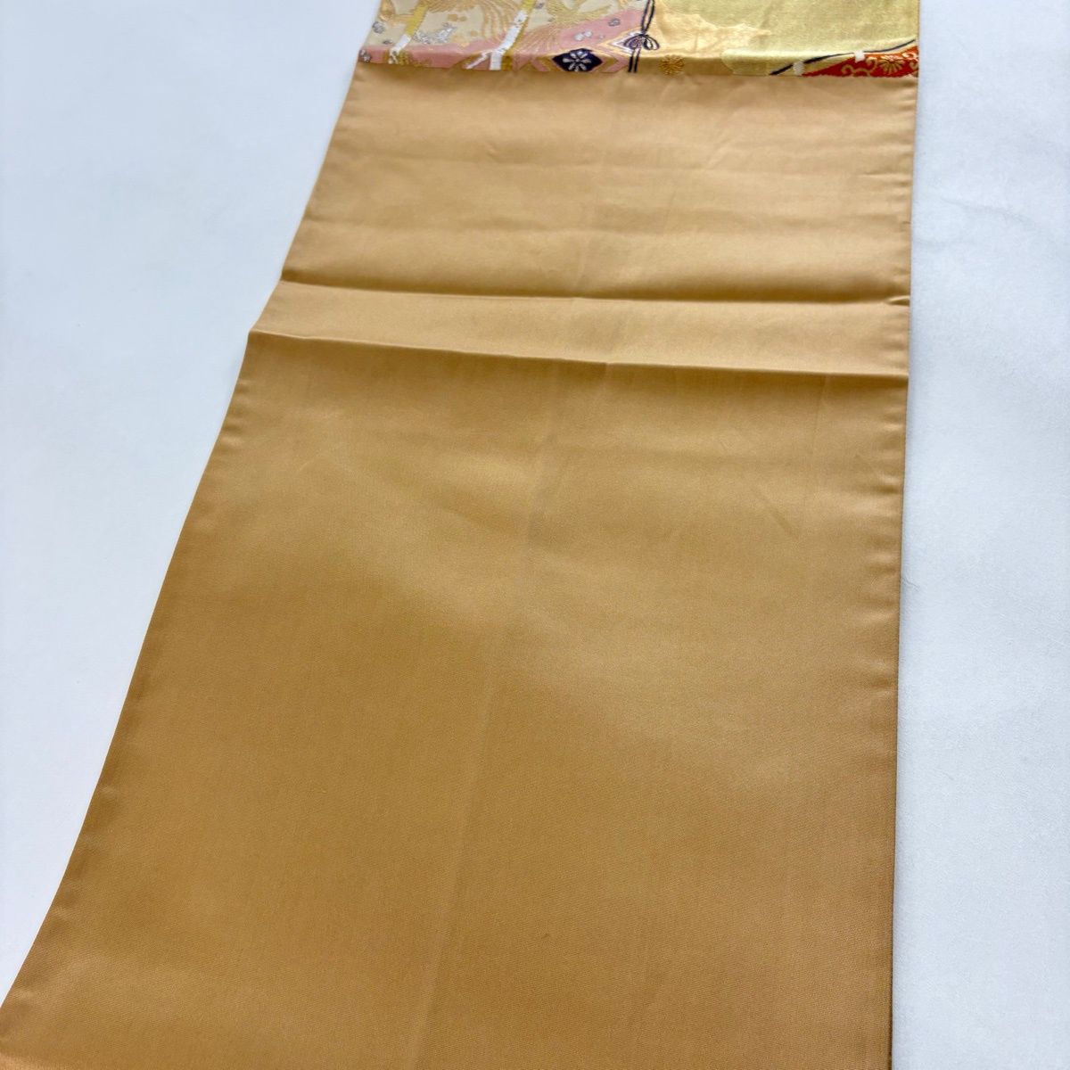 直営通販サイトです 袋帯 美品 秀品 全通全景乃図 几帳に花鳥文 箔