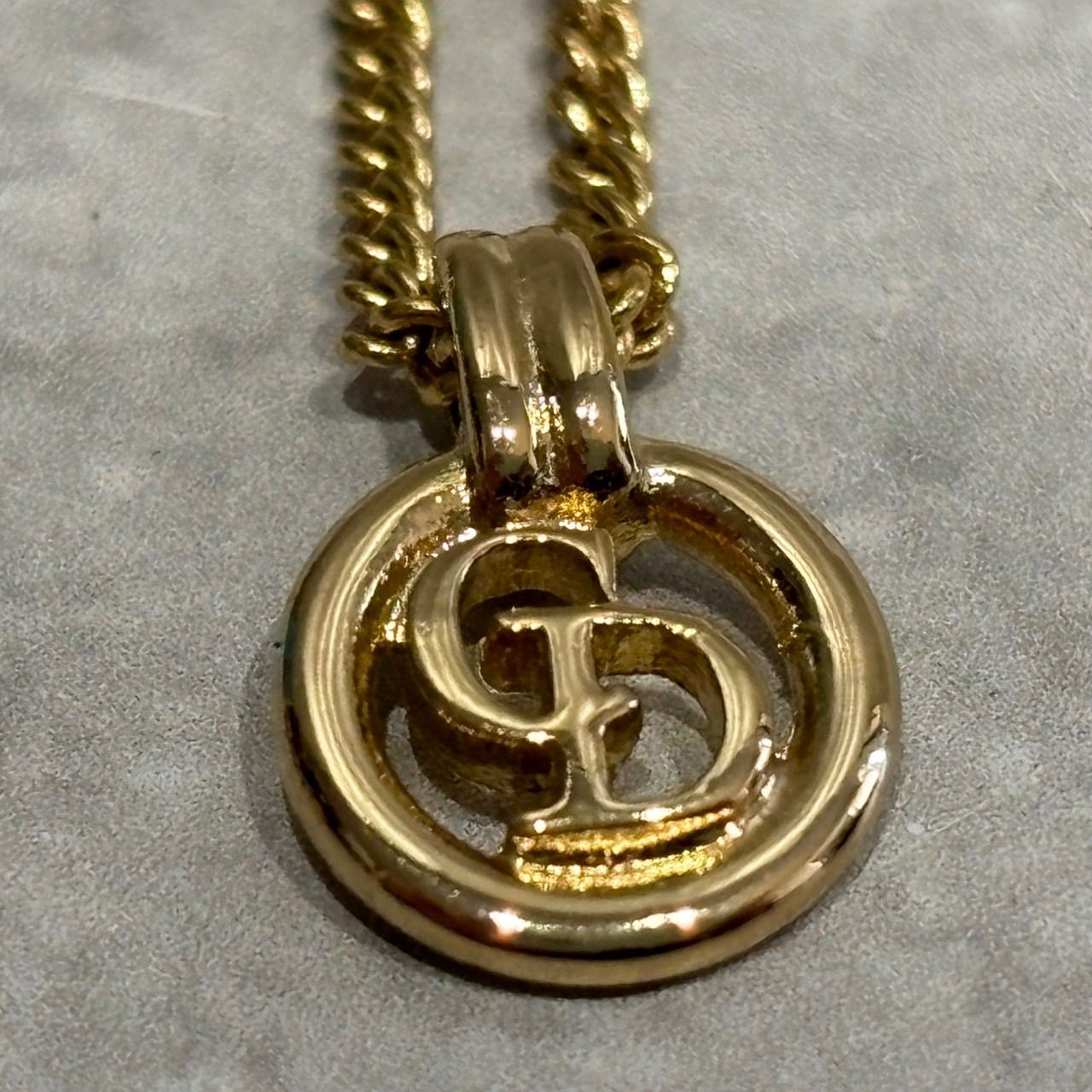 Christian Dior ディオール CDロゴ ネックレス ゴールド GP Christian Dior ディオール CDロゴ ネックレス ゴールド GP