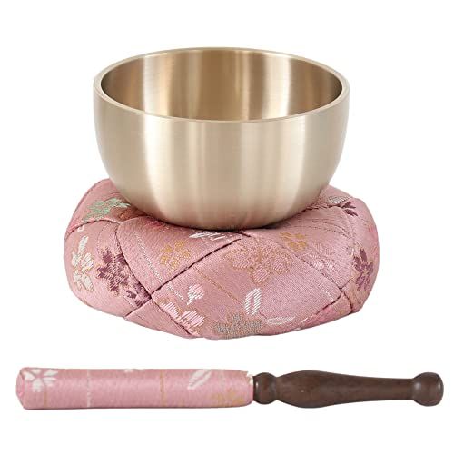 新品 なーむくまちゃん工房 さくら柄 国産おりんセット おリン+リン棒+布団 3.0寸(直径9cm) 004.ピンク