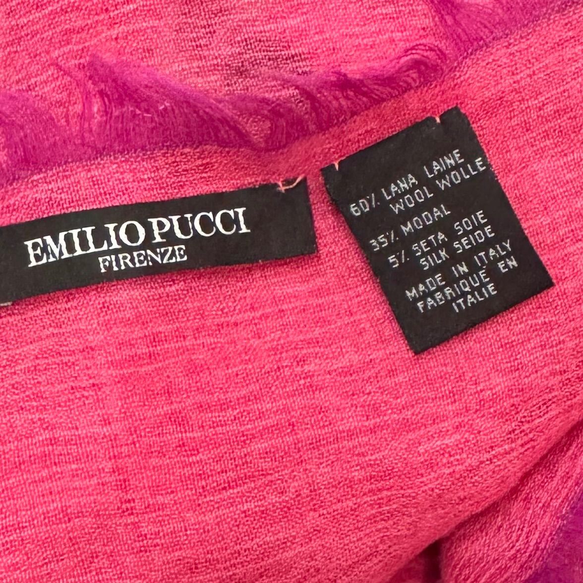 EMILIO PUCCI エミリオ プッチ ウール モダール スカーフ ピンク