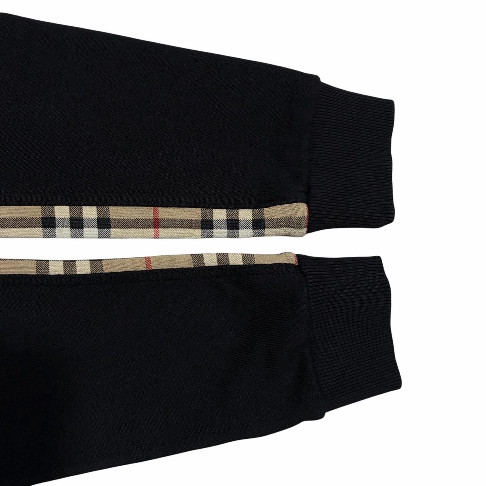 Burberry/S /ブラック /チェックジップアップパーカー /型番8034510