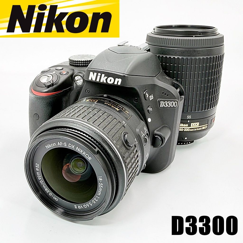 ニコン Nikon D3300 ダブルズームキット ブラック 一眼レフ カメラ 