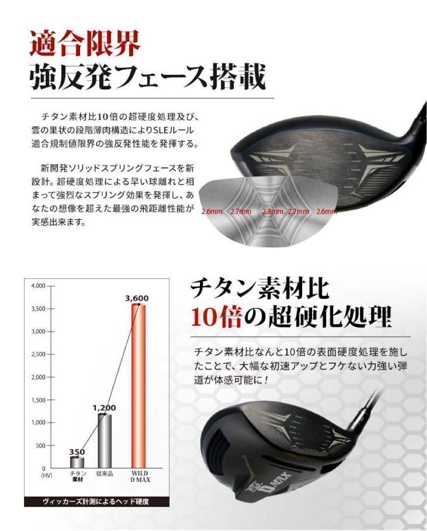 飛距離日本一DNAの飛び! ワークスゴルフ ワイルドD-MAX 三菱ドラコン飛匠 飛距離日本一DNAの飛び! ワークスゴルフ ワイルドD-MAX 三菱ドラコン飛