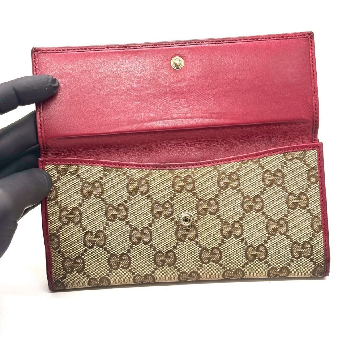 人気✨GUCCI グッチ 長財布 GG柄 キャンバス ラブリーハート 極美品 極美品✨GUCCI ラブリーハート GGキャンバス 長財布 ブラウン