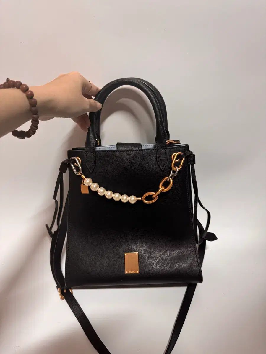COURONNE(クロンヌ) ブラック トートバッグ + パール ストラップ