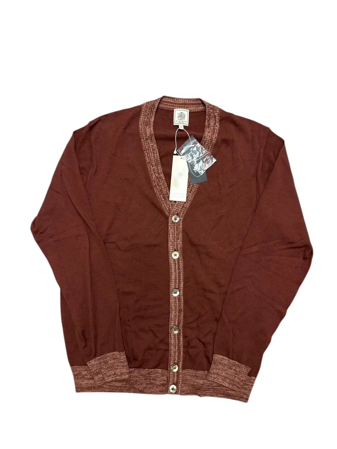 ジェイプレス ( J PRESS ） 新品 茶色 ウールカーディガン XL