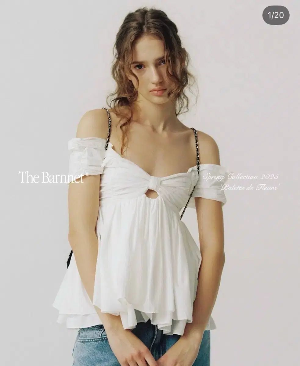 レディース The Barnnet 白 オフショルダー ブラウス