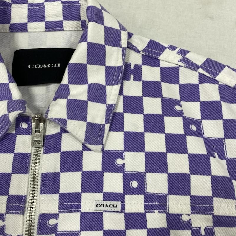 コーチ checkerboard denim jacket チェッカーボード デニム