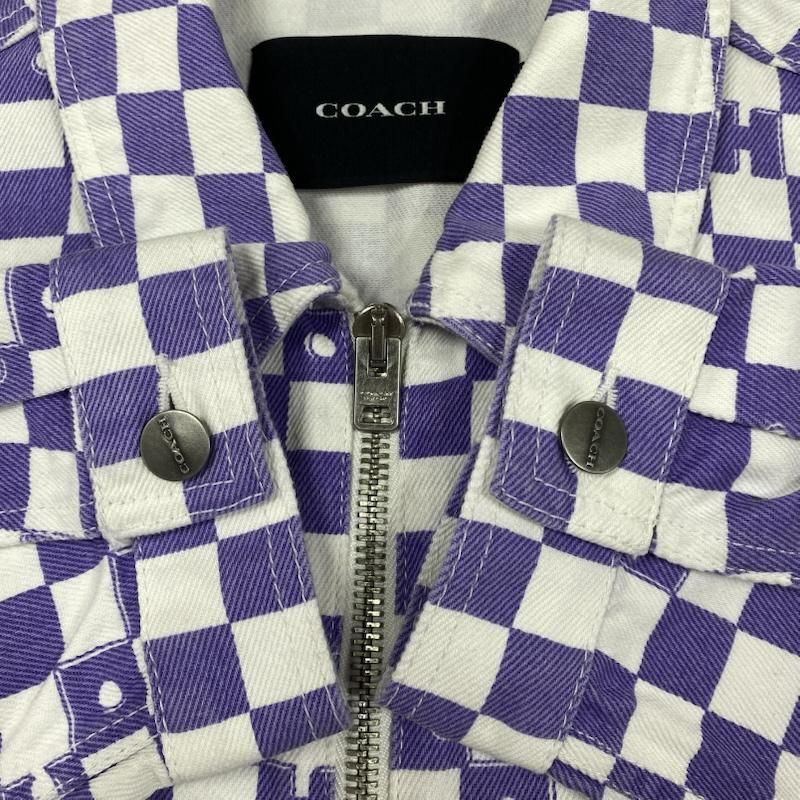 コーチ checkerboard denim jacket チェッカーボード デニム