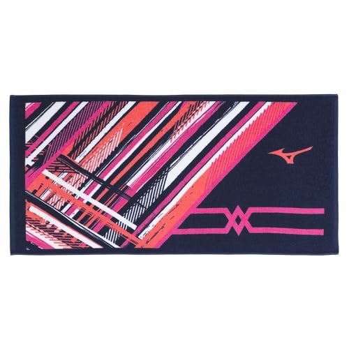 新品 [ミズノ] スポーツタオル 今治タオル バスタオル 箱入り ネイビー/ピンク フリー