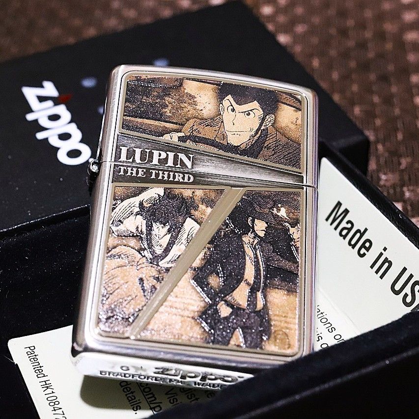 ルパン ZIPPO ルパン三世 ジッポライター シルバー 薄いぶし 二面加工 セピアフレーム 綺麗なジッポ ジッポー ライター クラシック 人気 カラー zippo プレゼント オイルライター ルパン 次元 五右衛門 LUPIN 公式通販