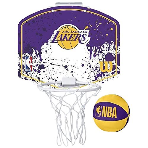 新品 Wilson(ウイルソン) バスケットボール用ゴール NBA TEAM MINI HOOP LOS ANGELES LAKERS (NBA チーム ミニ フープ ロサンゼルス レイカーズ) ユニセックス大人 WTBA1302LAL ボード幅28.5cm×