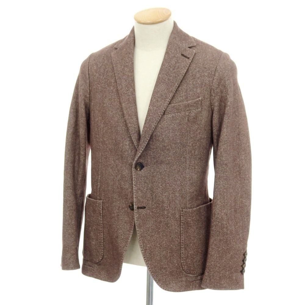 【中古】チルコロ1901 CIRCOLO 1901 コットン ジャージー ツイルプリント 2B カジュアルジャケット アッシュブラウン【サイズ44】【メンズ】 中古】チルコロ1901 CIRCOLO 1901 コットン ジャージー ツイルプリント