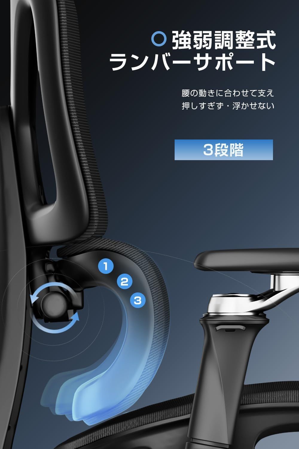 人体工学チェア オフィスチェア フットレスト付 3Dヘッドレスト 6D 