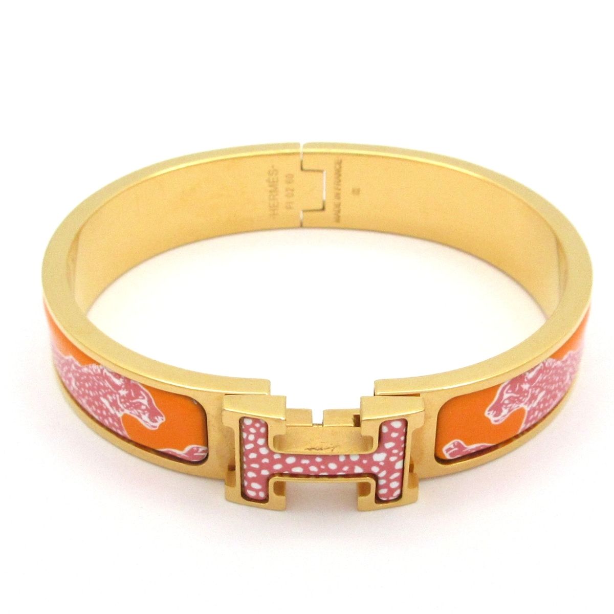 HERMES(エルメス) バングル美品 クリックH ゴールド×オレンジ×マルチ 