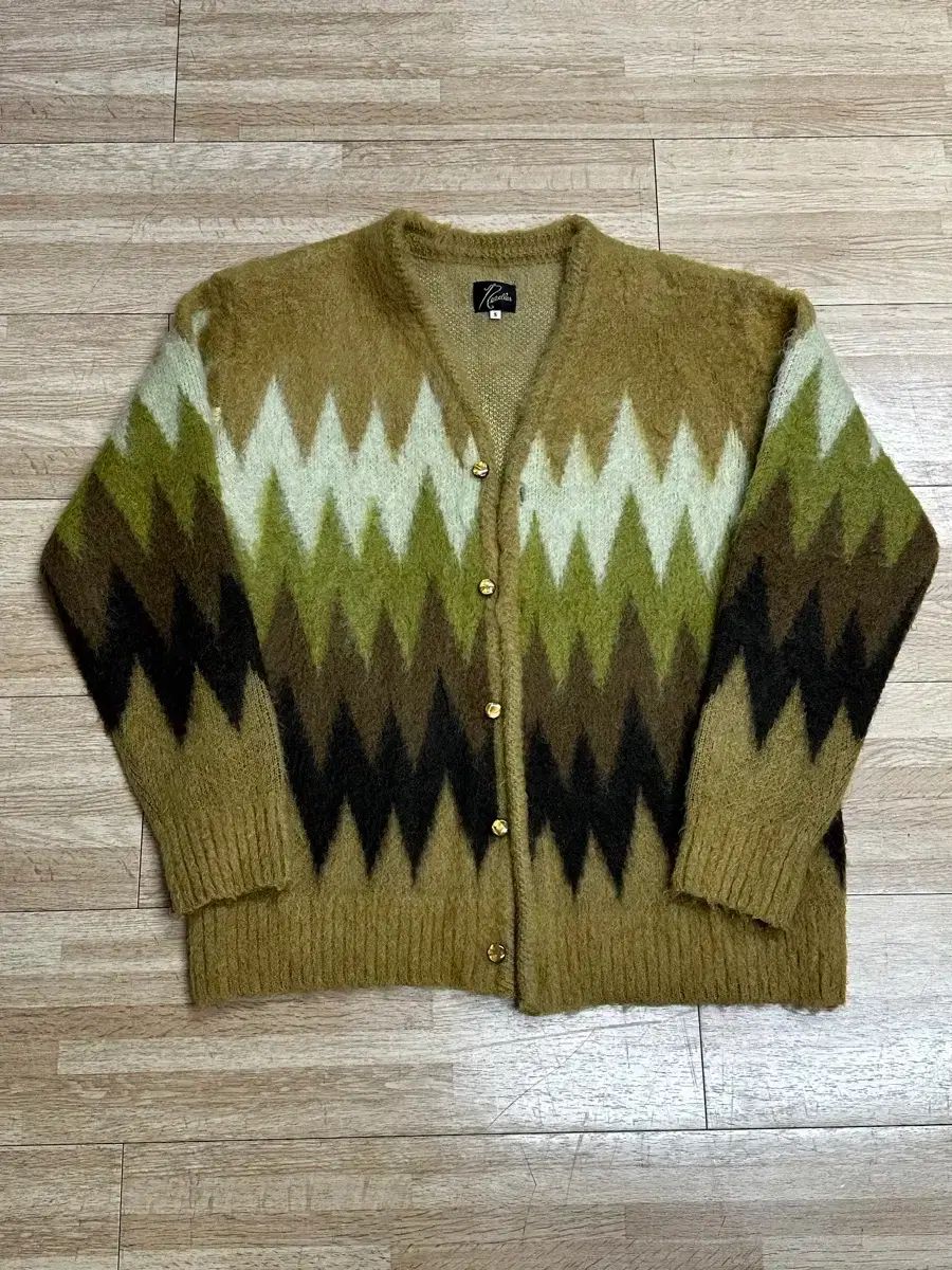 Mohair モヘアカーディガン L ジグザグ トープ Cardigan - Zigzag