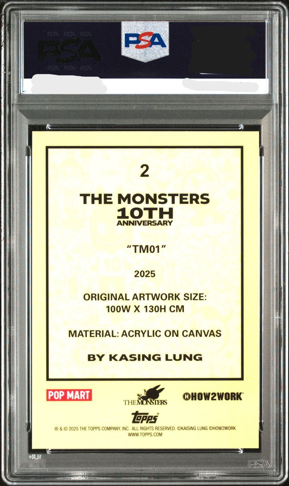 2025 Topps Labubu #2 TM01 10周年記念 PSA10 PSA10】2025 Topps Labubu #2 TM01 10周年記念 - メルカリ