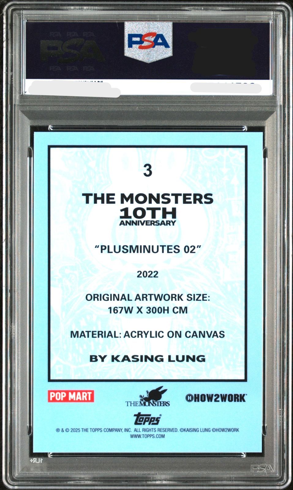 PSA10】 Topps Labubu #3 PLUSMINUTES 02 10周年記念 - メルカリ