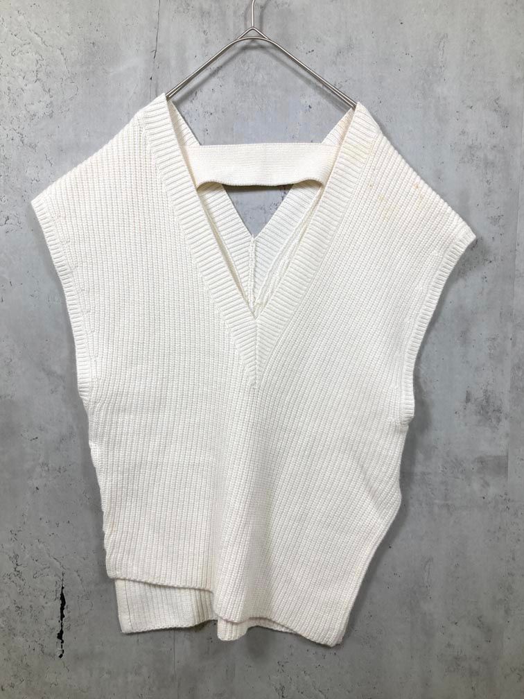 アドーア アシメントリーヘムニット ADORE アドーア シンプル Vネック アシンメトリーヘム バイヤス ニット
