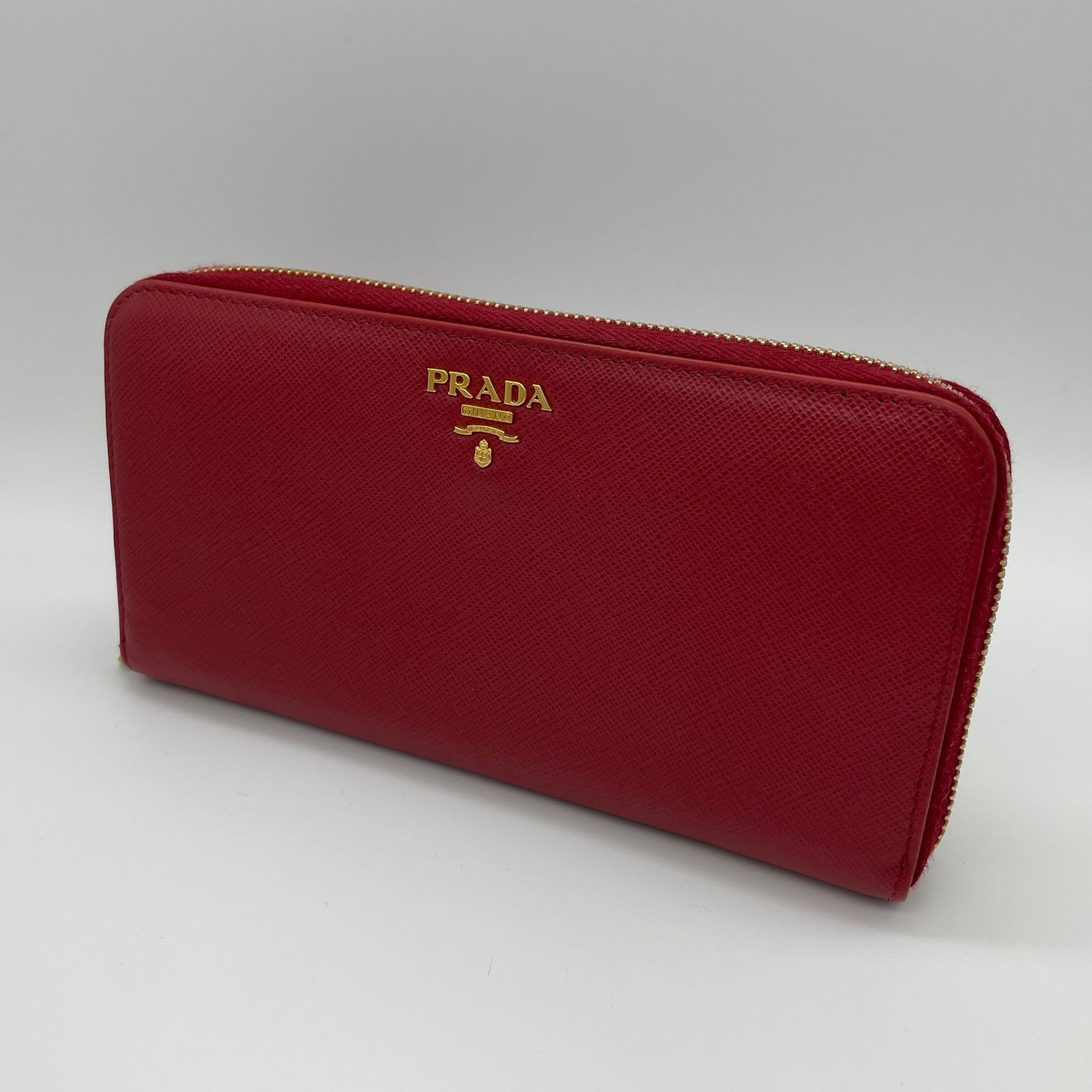 2603-111｜美品｜プラダ 長財布 サフィアーノレザー レッド - メルカリ