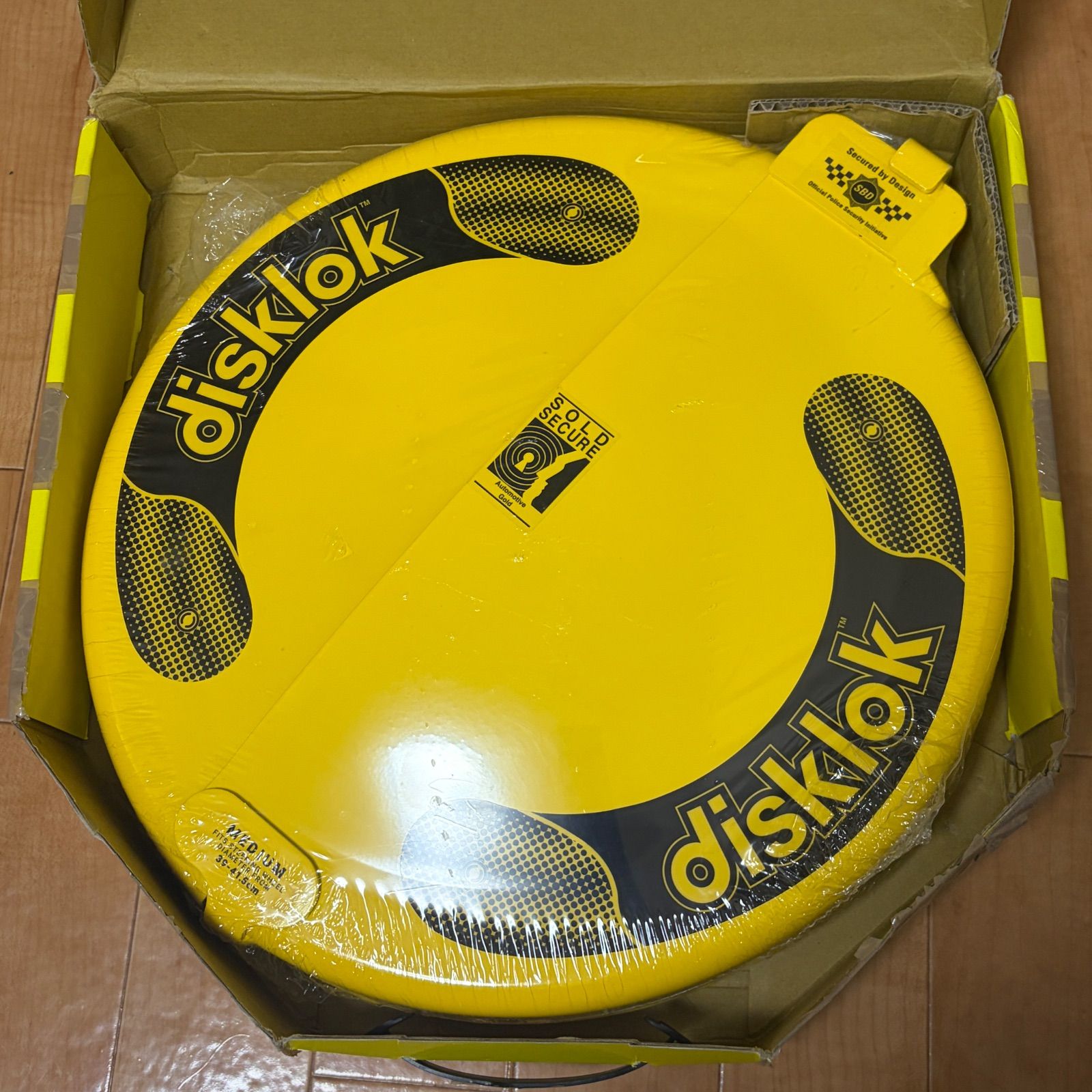即発送 サイズM 未使用 イエロー 英国純正 disklok ディスクロクMY1 箱に傷みあり】Disklok 英国製 盗難防止 最強 ハンドルロック Mサイズ