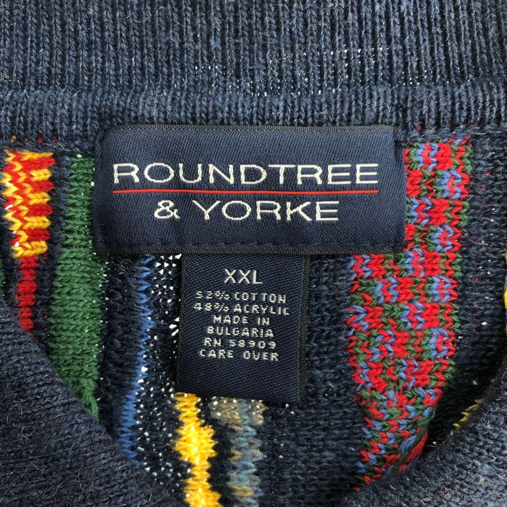 ROUNDTREE & YORKE ラウンドツリー・アンド・ヨーク 3Dニットセーター 