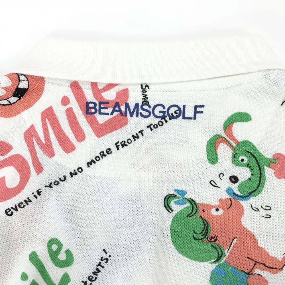 超美品】ビームスゴルフ×サンサーフ 半袖ポロシャツ 白×マルチカラー