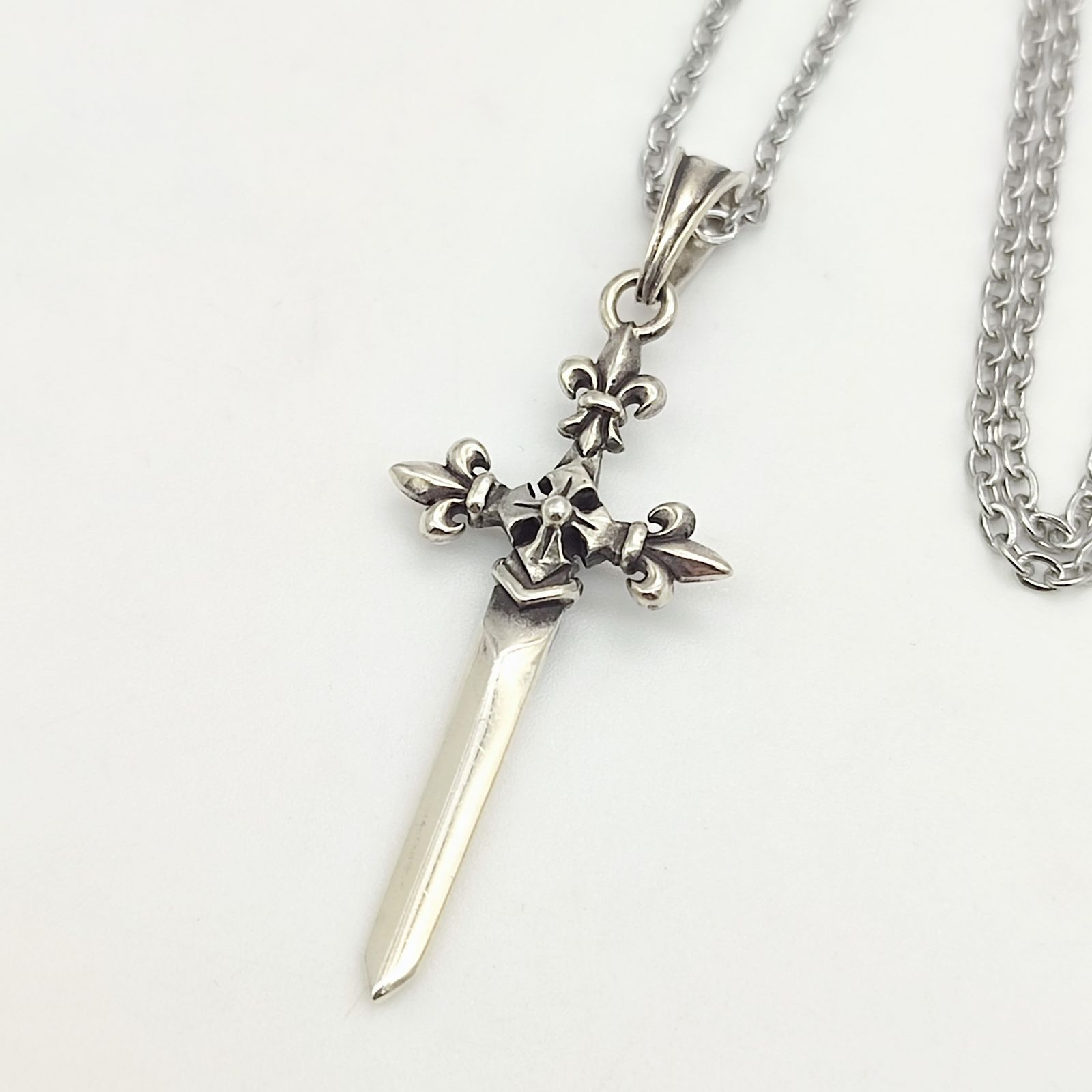美品】パトリックコックス クロスネックレス ダガー ソード SILVER