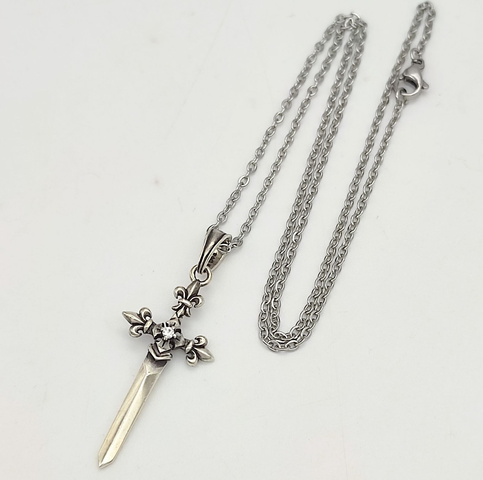 美品】パトリックコックス クロスネックレス ダガー ソード SILVER