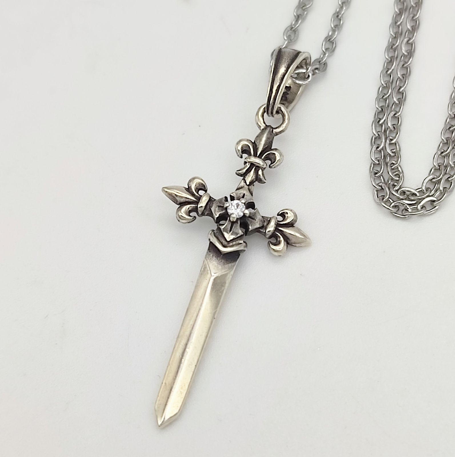 美品】パトリックコックス クロスネックレス ダガー ソード SILVER