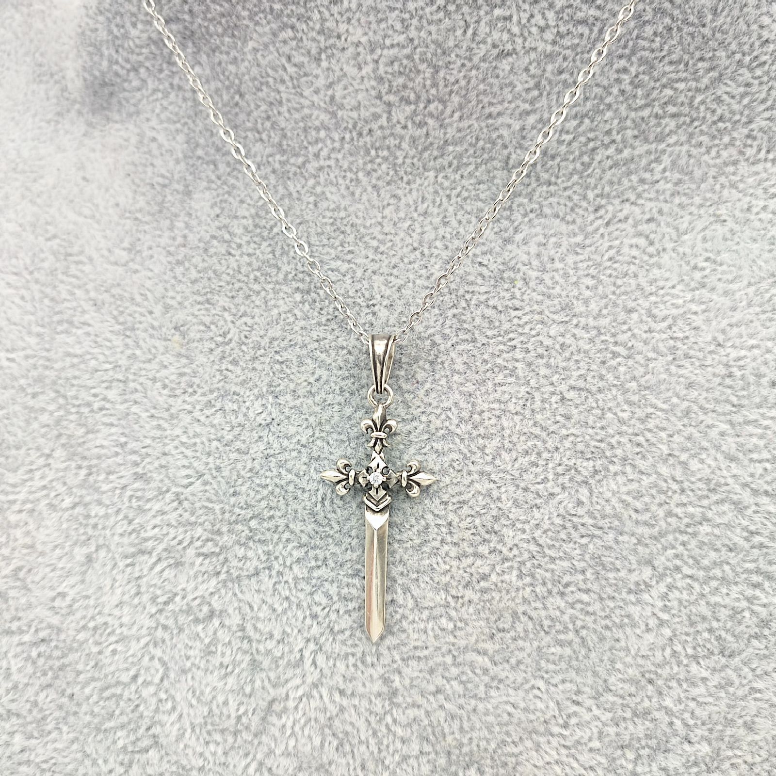 美品】パトリックコックス クロスネックレス ダガー ソード SILVER