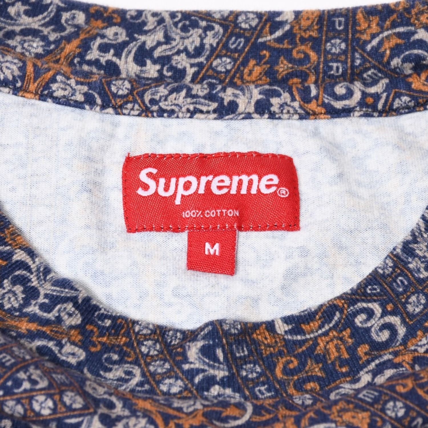Supreme Small Box Tee Navy Froral Cards RN101837 シュプリーム T
