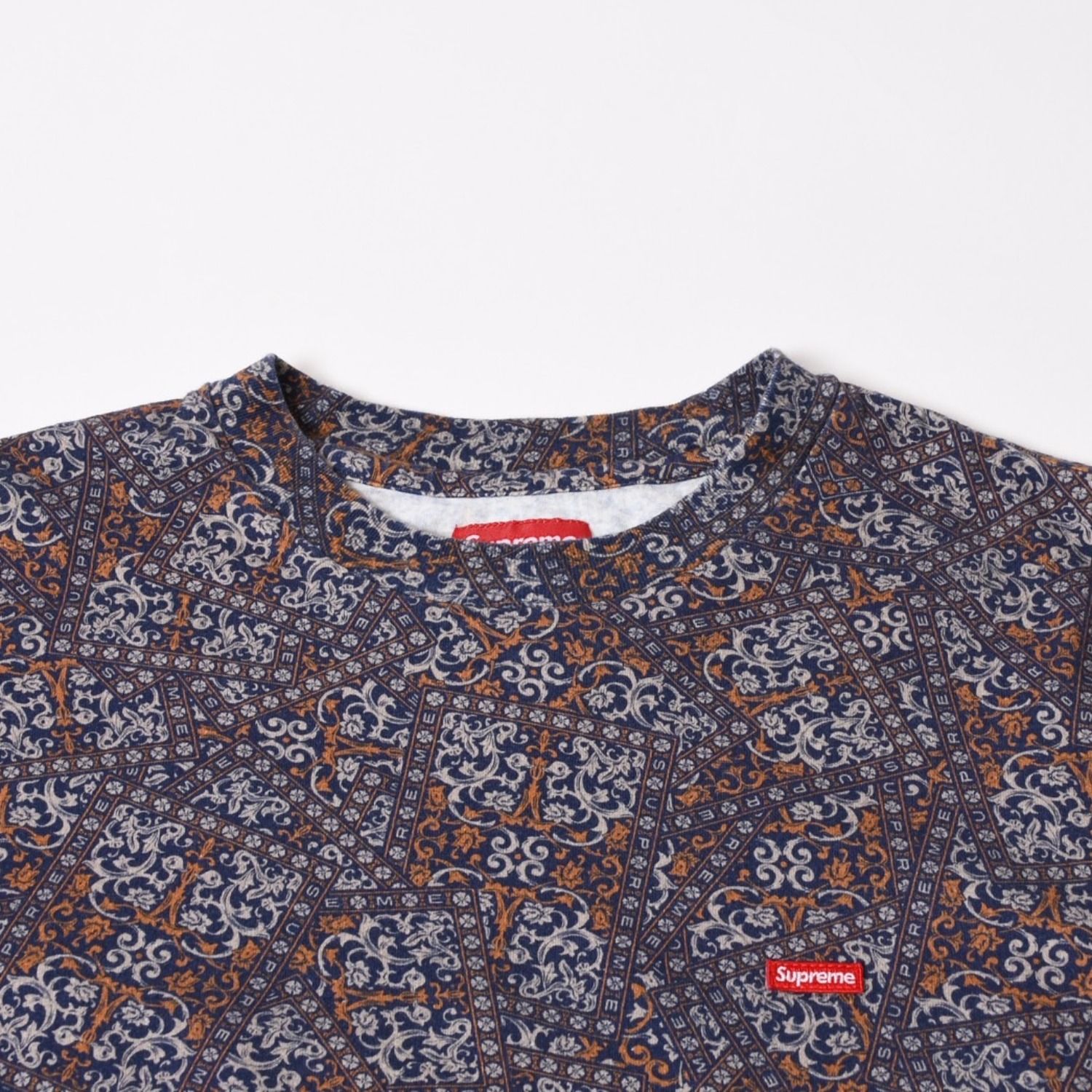 Supreme Small Box Tee Navy Froral Cards RN101837 シュプリーム T