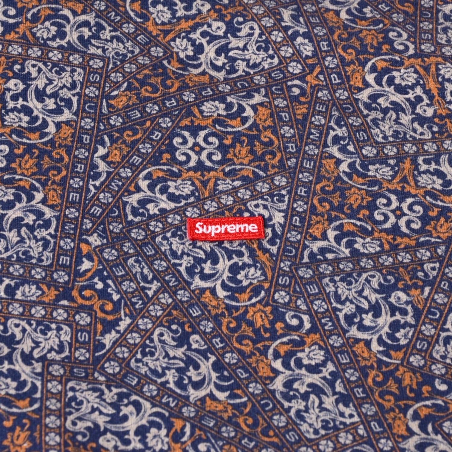 Supreme Small Box Tee Navy Froral Cards RN101837 シュプリーム T
