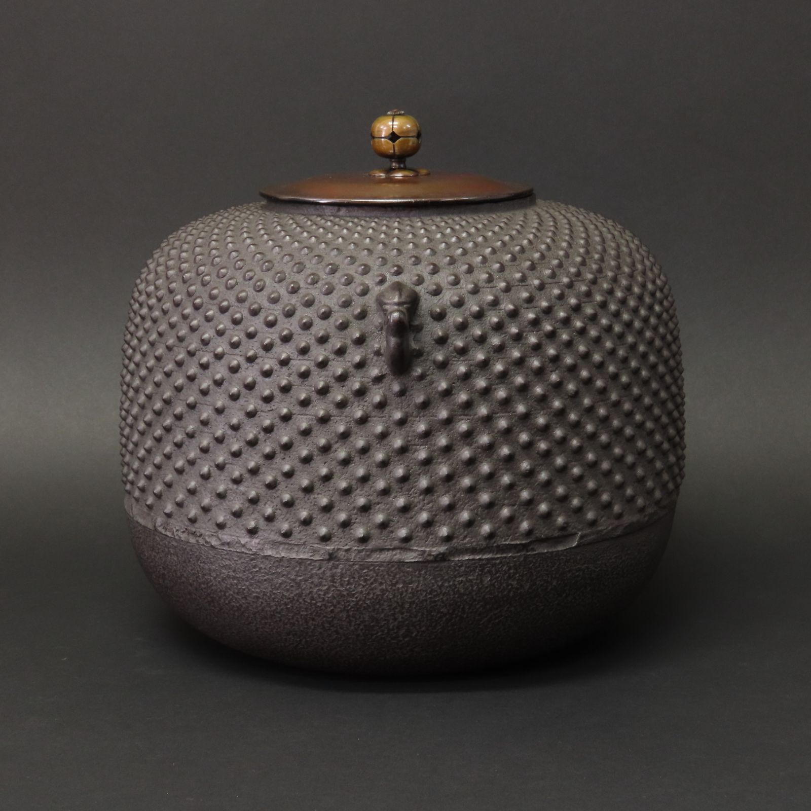 03s13 美品 高木治良兵衛 真作保証 霞丸釜 高さ22cm 在銘 共箱/茶道具