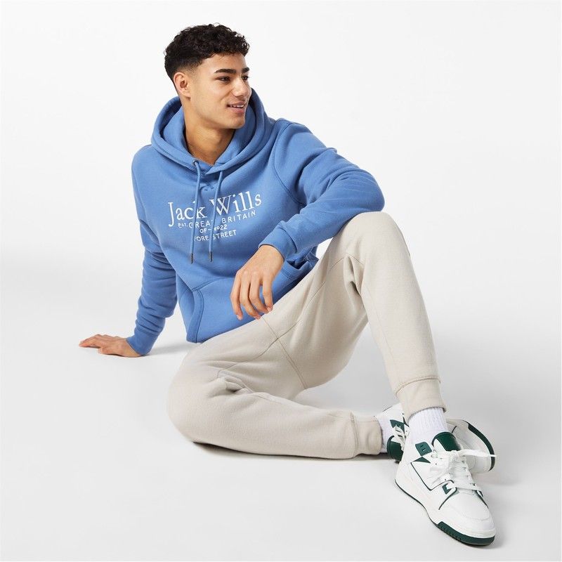 正規品，限定SALEジャック ウィルス メンズ アウター ニット・セーター ロゴ パーカー グラフィック Jack Wills Batsford Graphic Logo Hoodie Slate スレート ニット・セーター