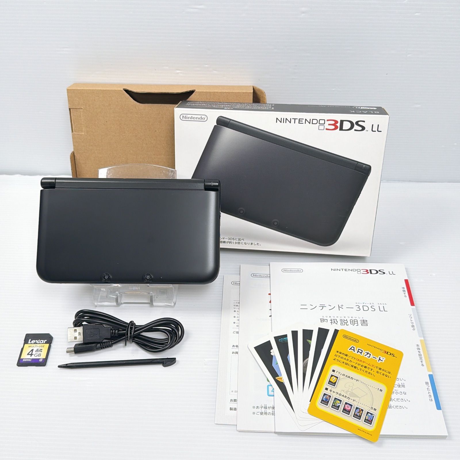 極美品 ニンテンドー 3DSLL ブラック 遊べるセット 動作確認済み 箱 