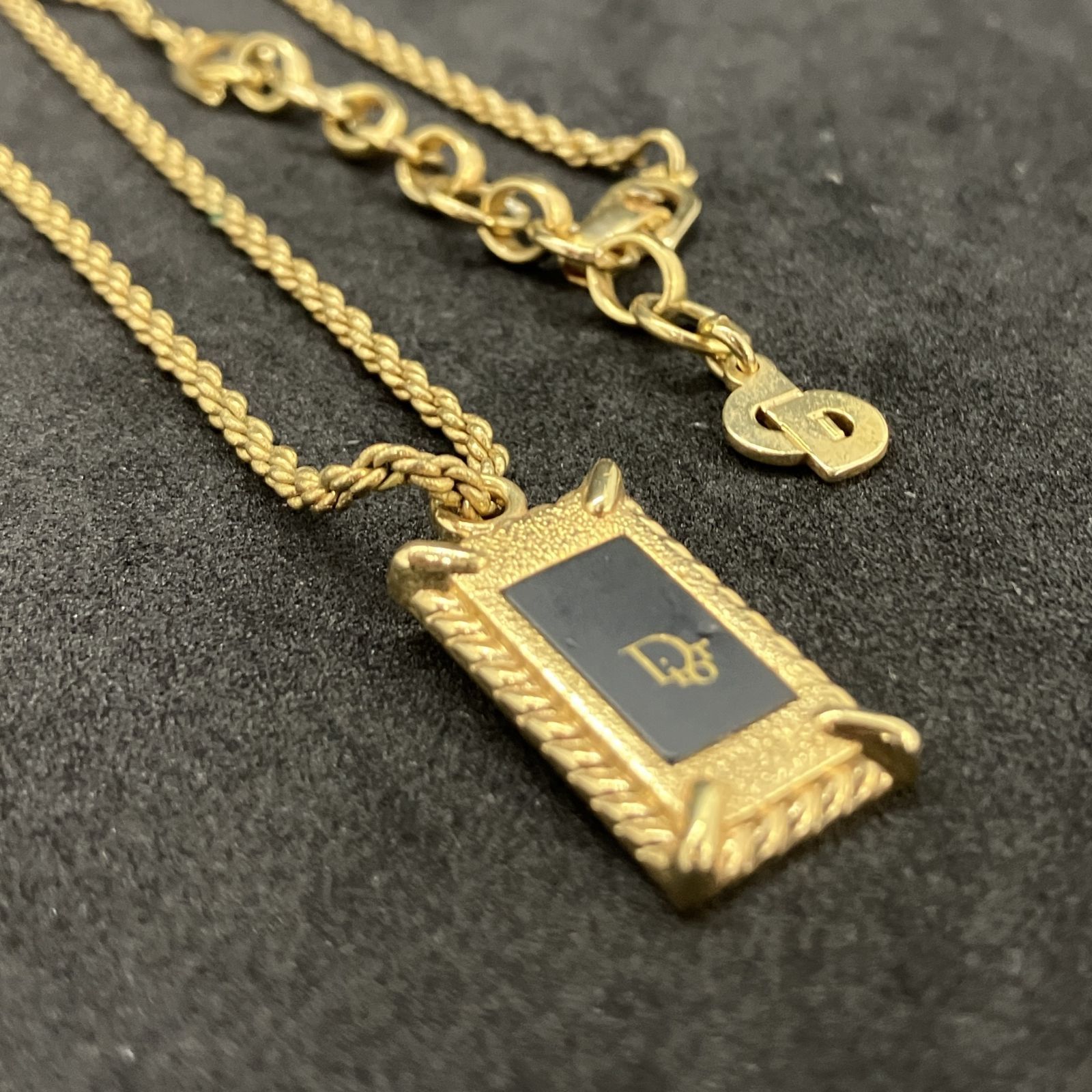 Christian Dior ディオール ネックレス ゴールド×ブラック系 1318 