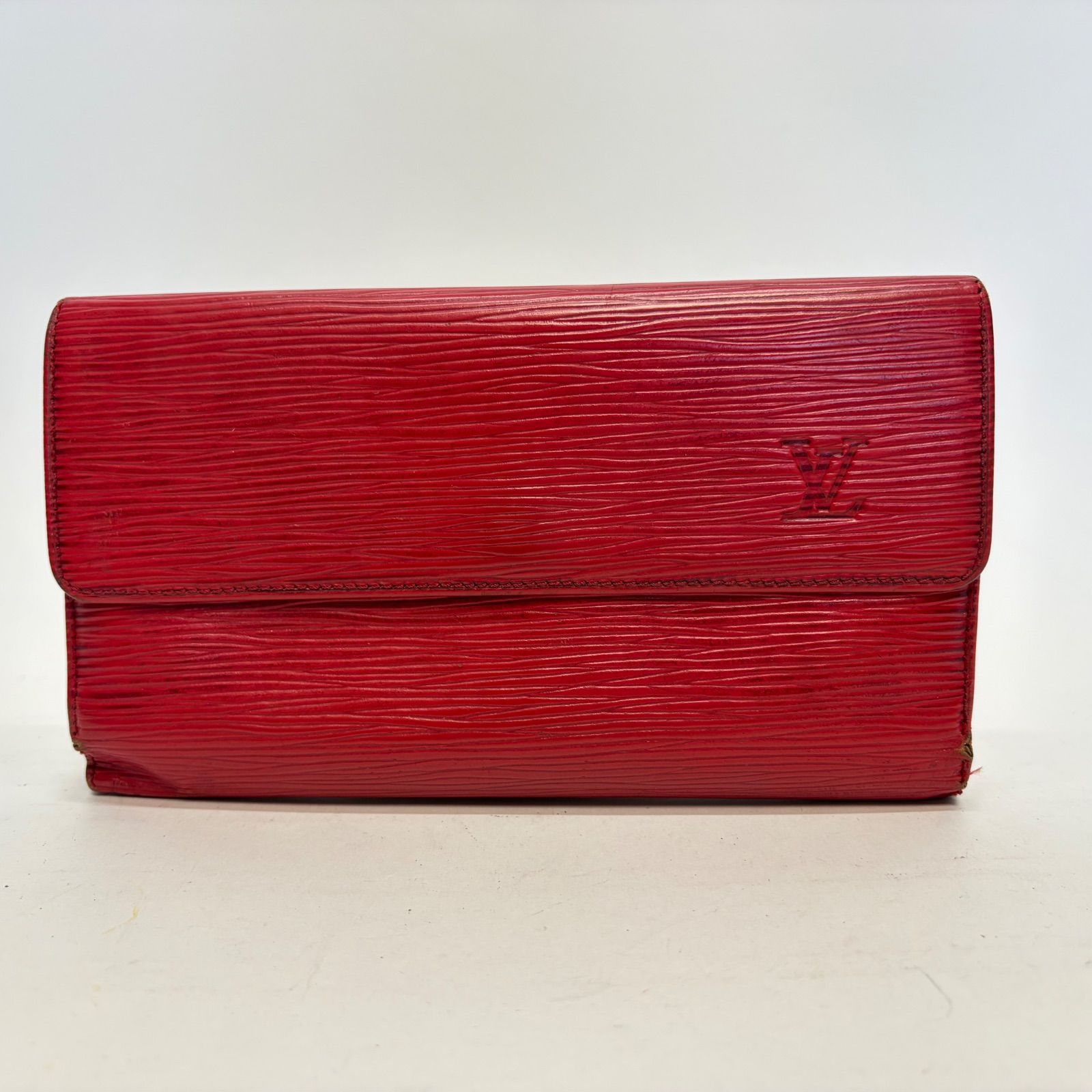3320 LOUIS VUITTON ルイヴィトン エピ レッド 三つ折り 長財布 