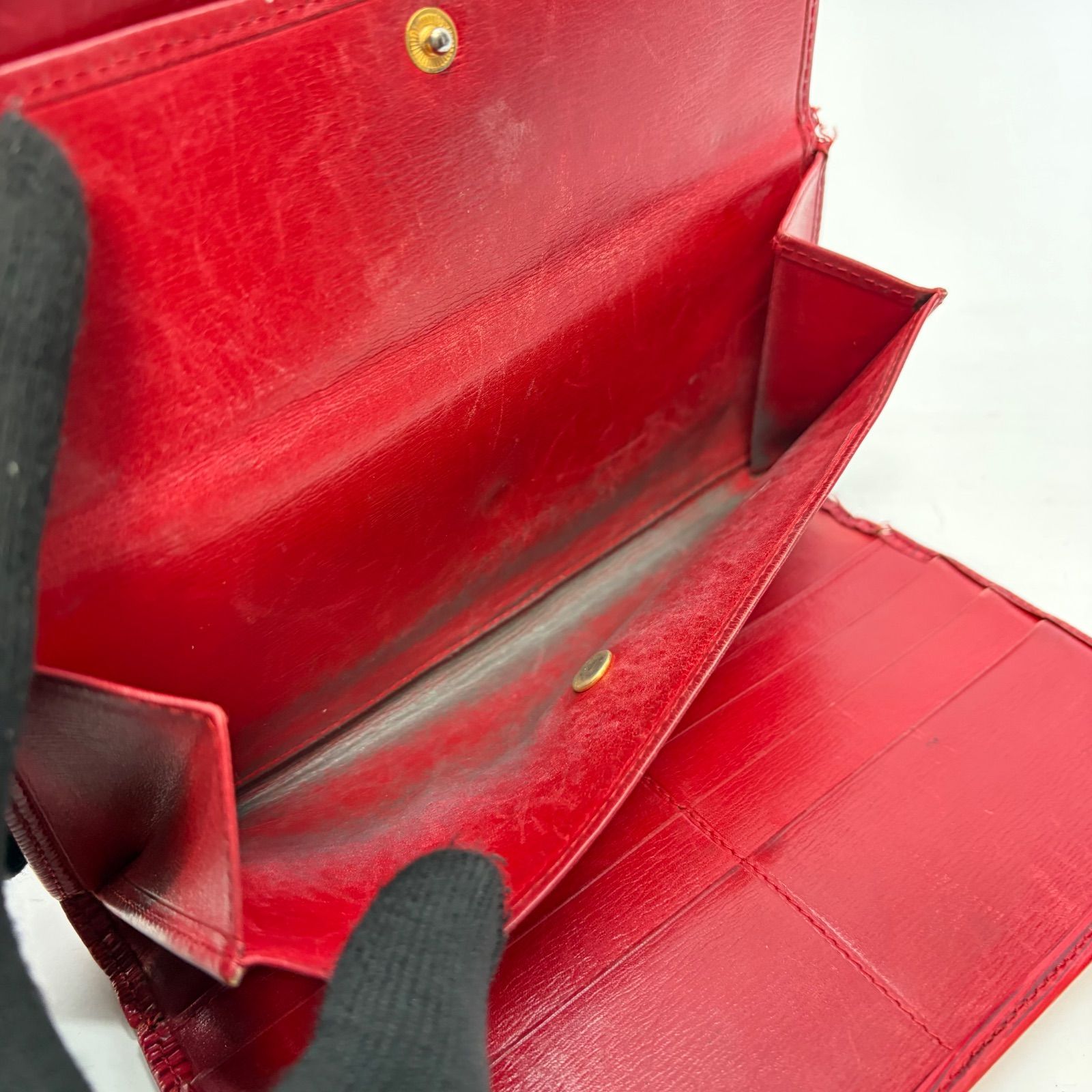 3320 LOUIS VUITTON ルイヴィトン エピ レッド 三つ折り 長財布 