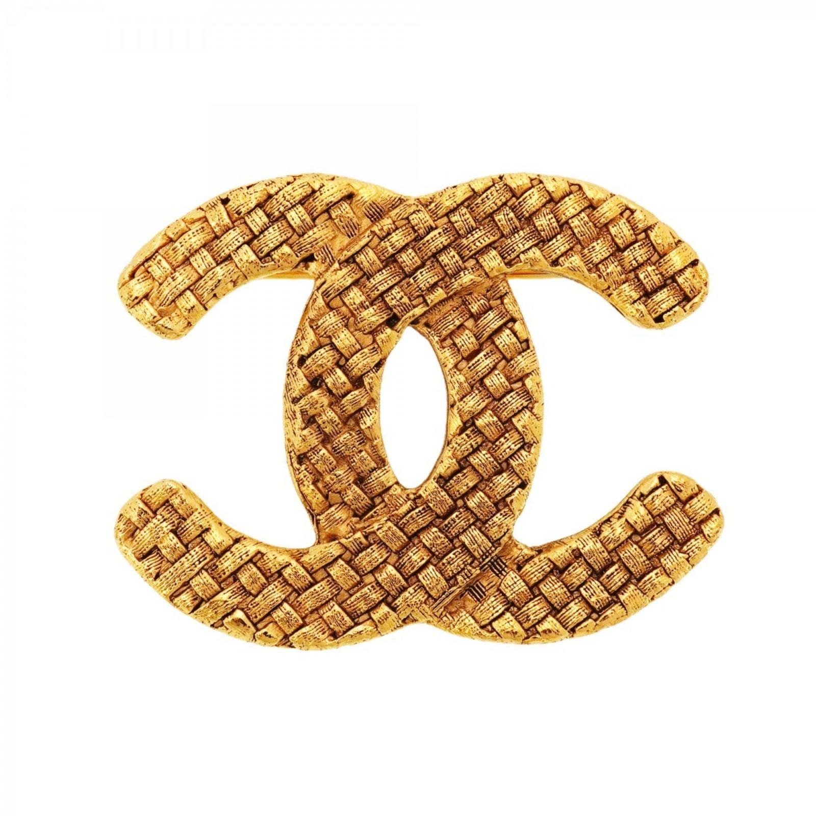 シャネル ロゴ プレート ブローチ メッキ レディース CHANEL 【1 